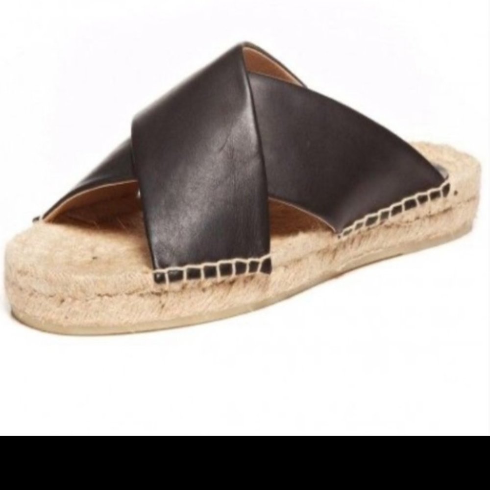 NWT Soludos Criss Cross Sandal Black 10